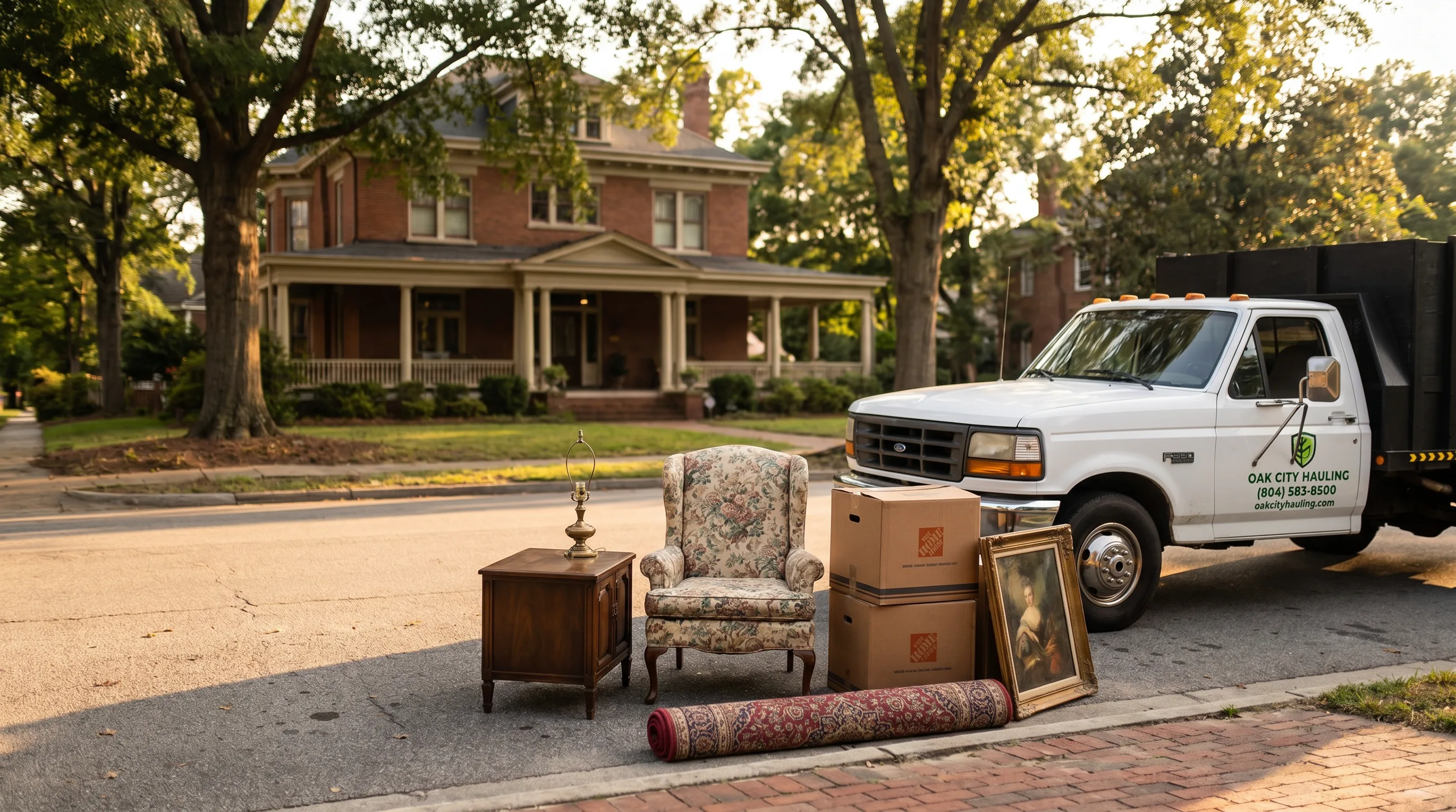 Respectful estate cleanout in progress at a Raleigh home