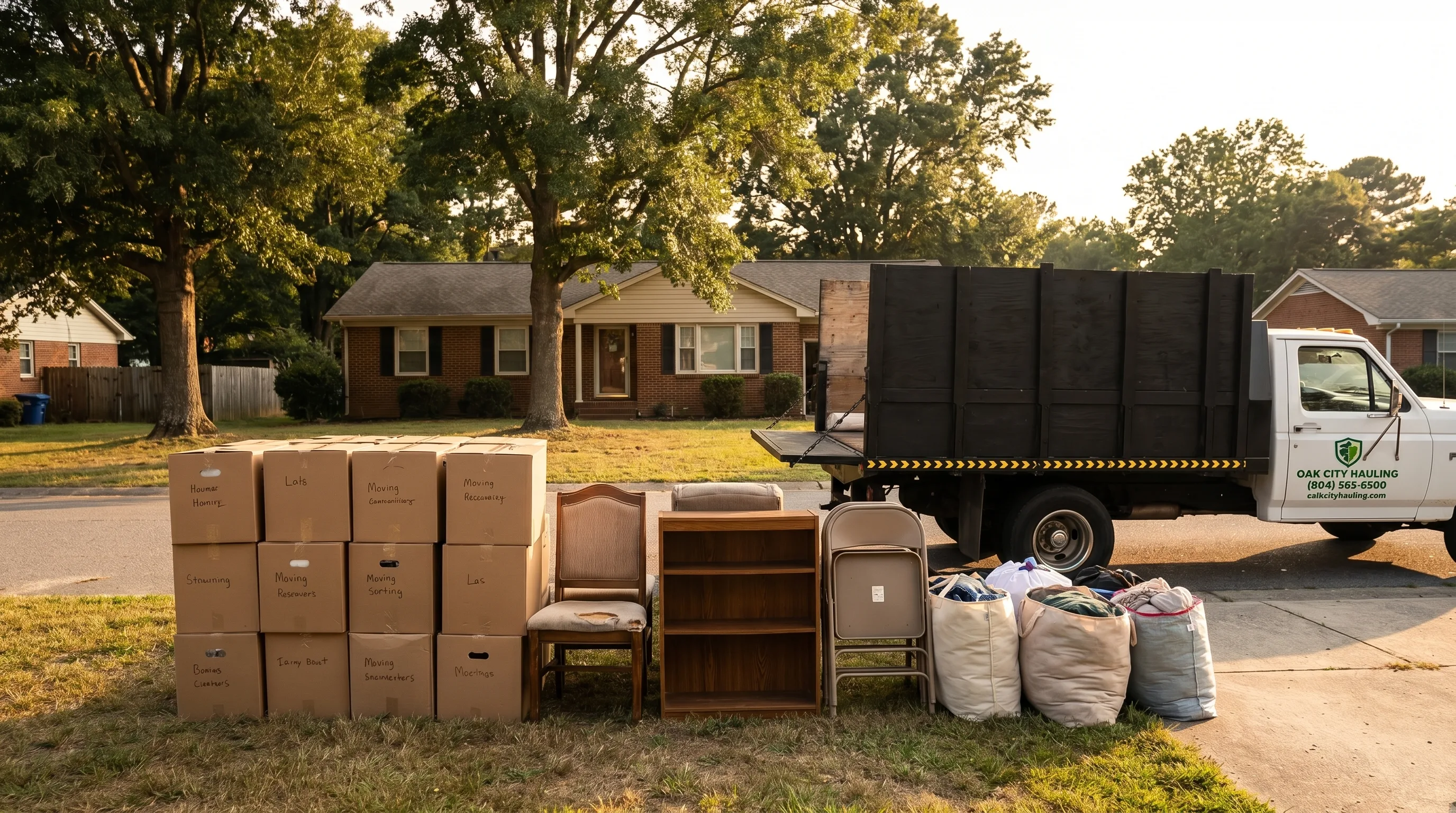 Compassionate whole-home cleanout in progress at a Raleigh home